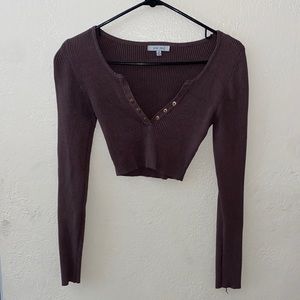 Cropped brown long sleeve